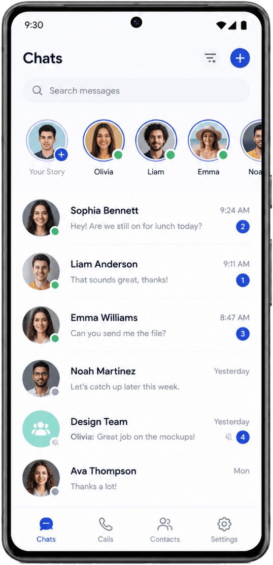 Chat app screen