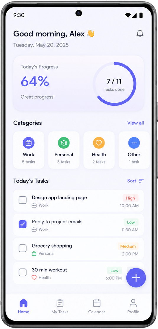Todo app screen